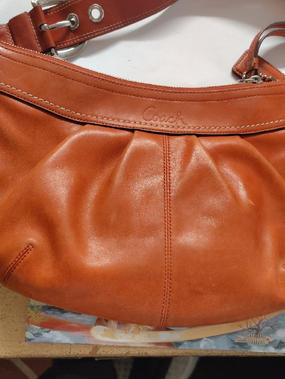 Coach Burnt Orange Leather Shoulder Hobo - Picture 2 of 9